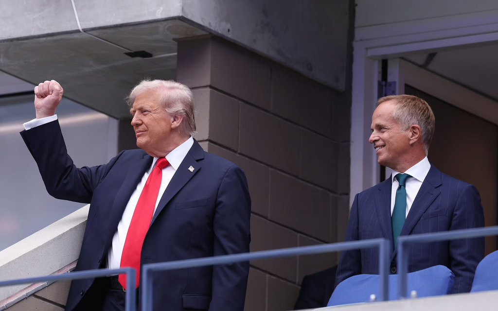 President Trump and Rolex CEO Dufour at the US Open on 07 September.